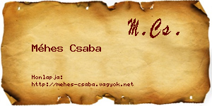 Méhes Csaba névjegykártya
