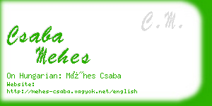 csaba mehes business card